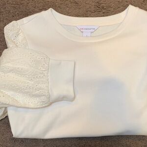 Liz Claiborne Cream Eyelet Sweater